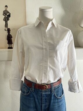 Everlane White Oxford Shirt Organic Cotton Button Down Size 2 NWT
